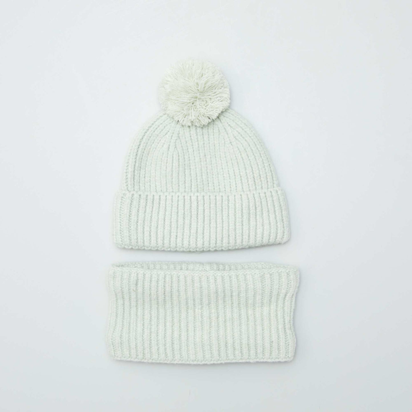 Double fleece hat + snood set BLUE