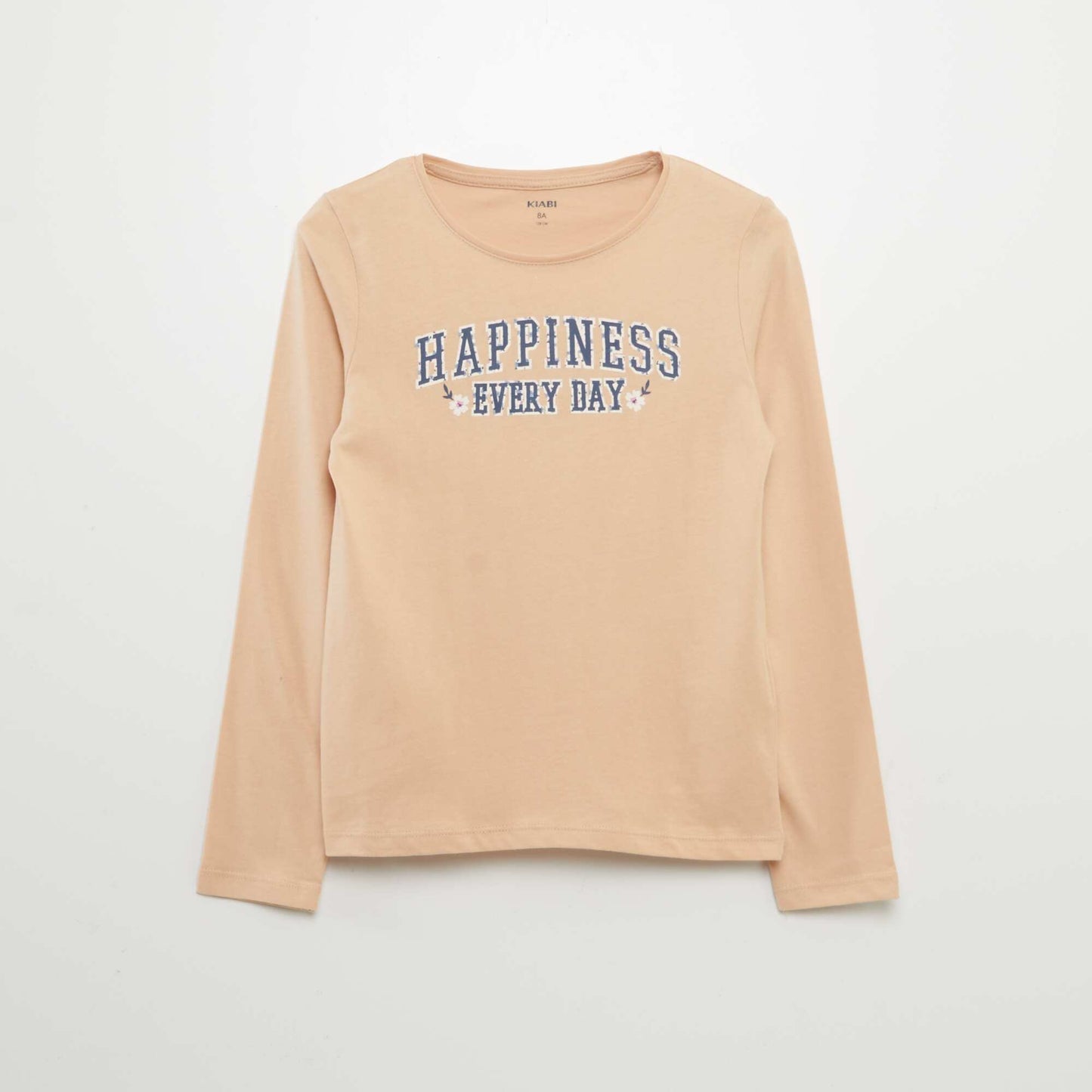 Long-sleeved printed T-shirt BEIGE