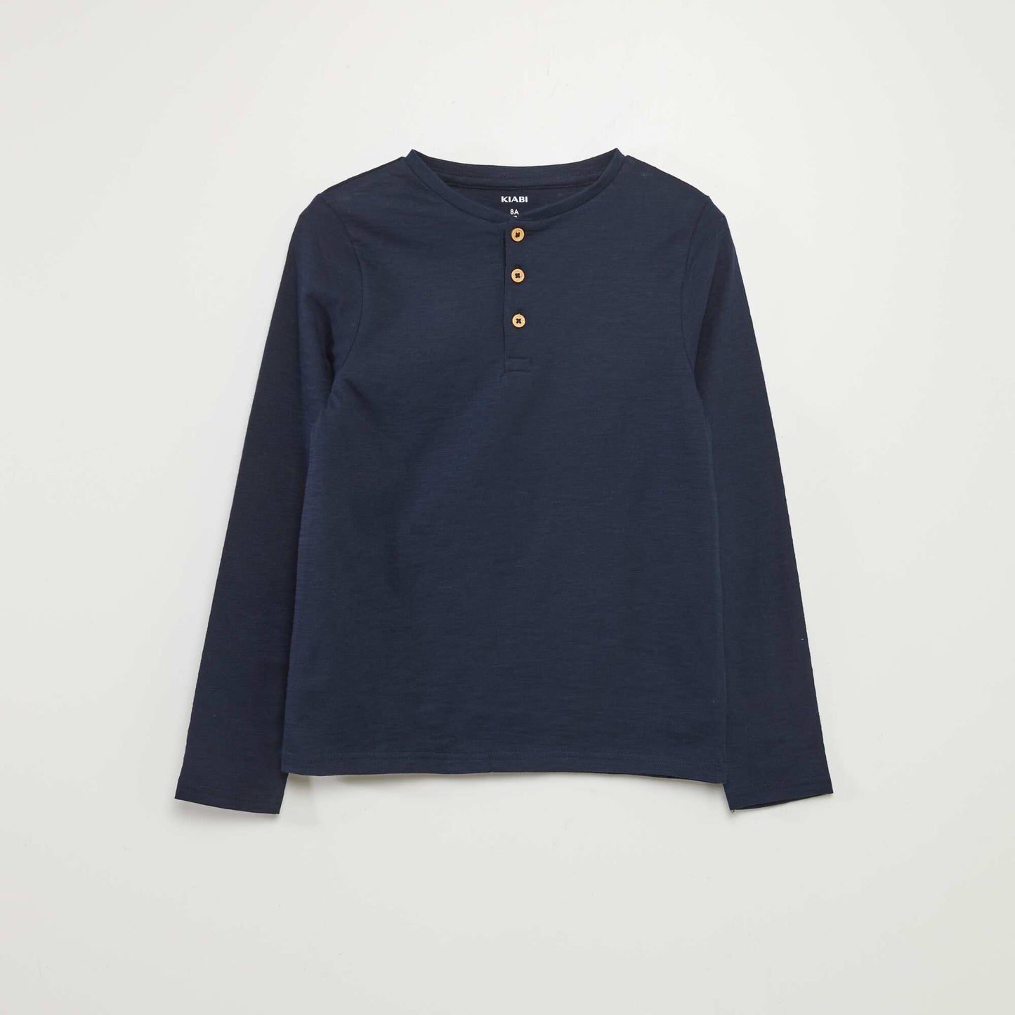 Henley collar T-shirt blue