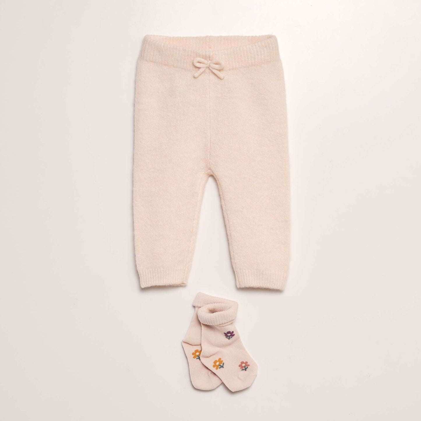 Knitted leggings + socks PINK