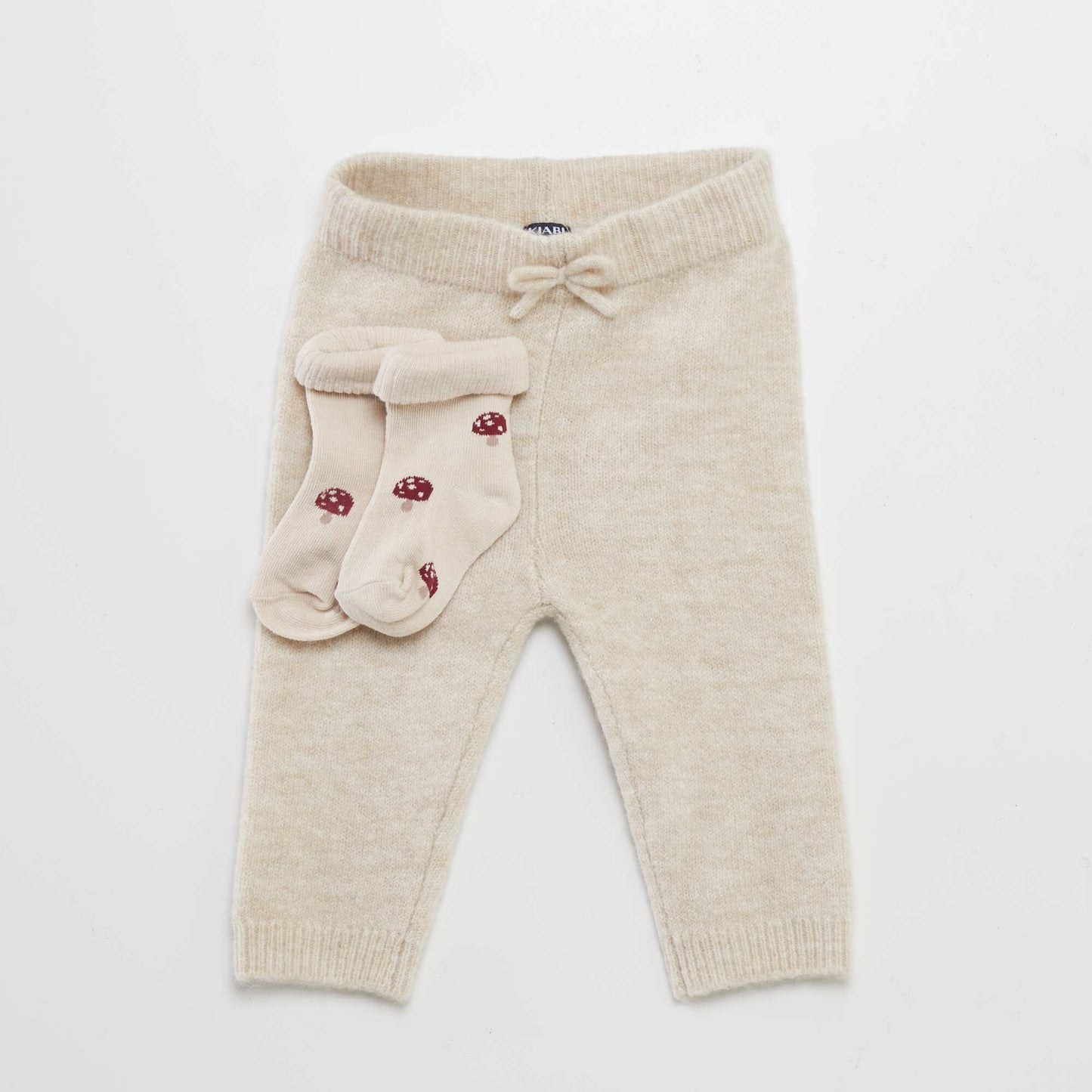 Knitted leggings + socks BEIGE