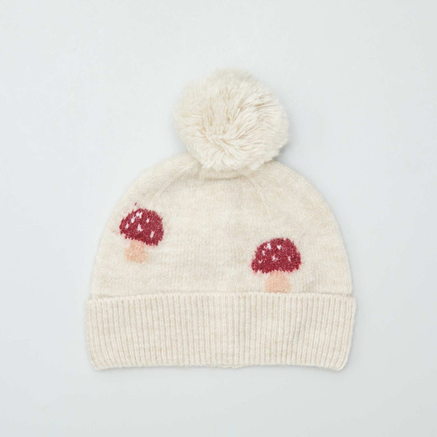 Knit bobble hat BEIGE