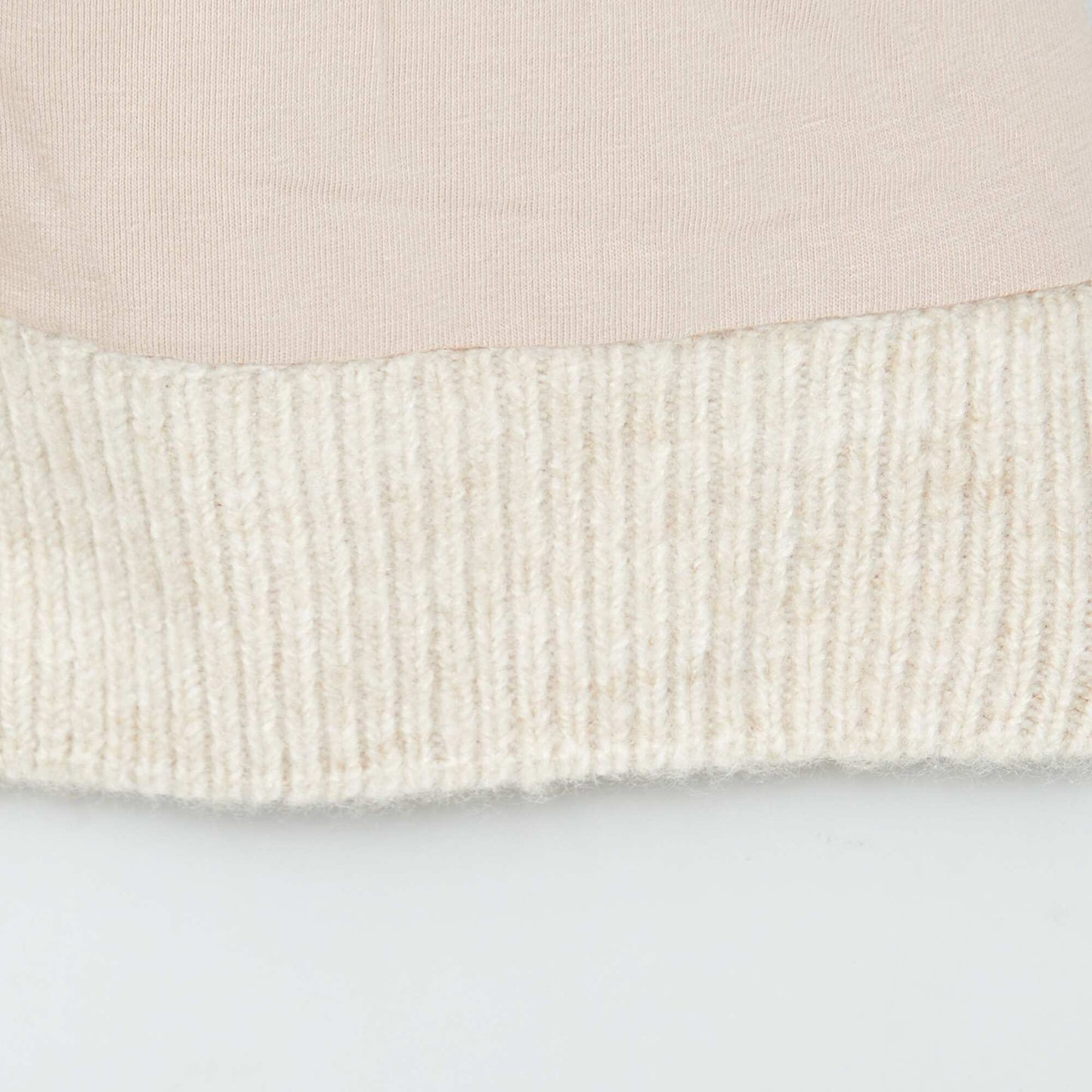 Knit bobble hat BEIGE