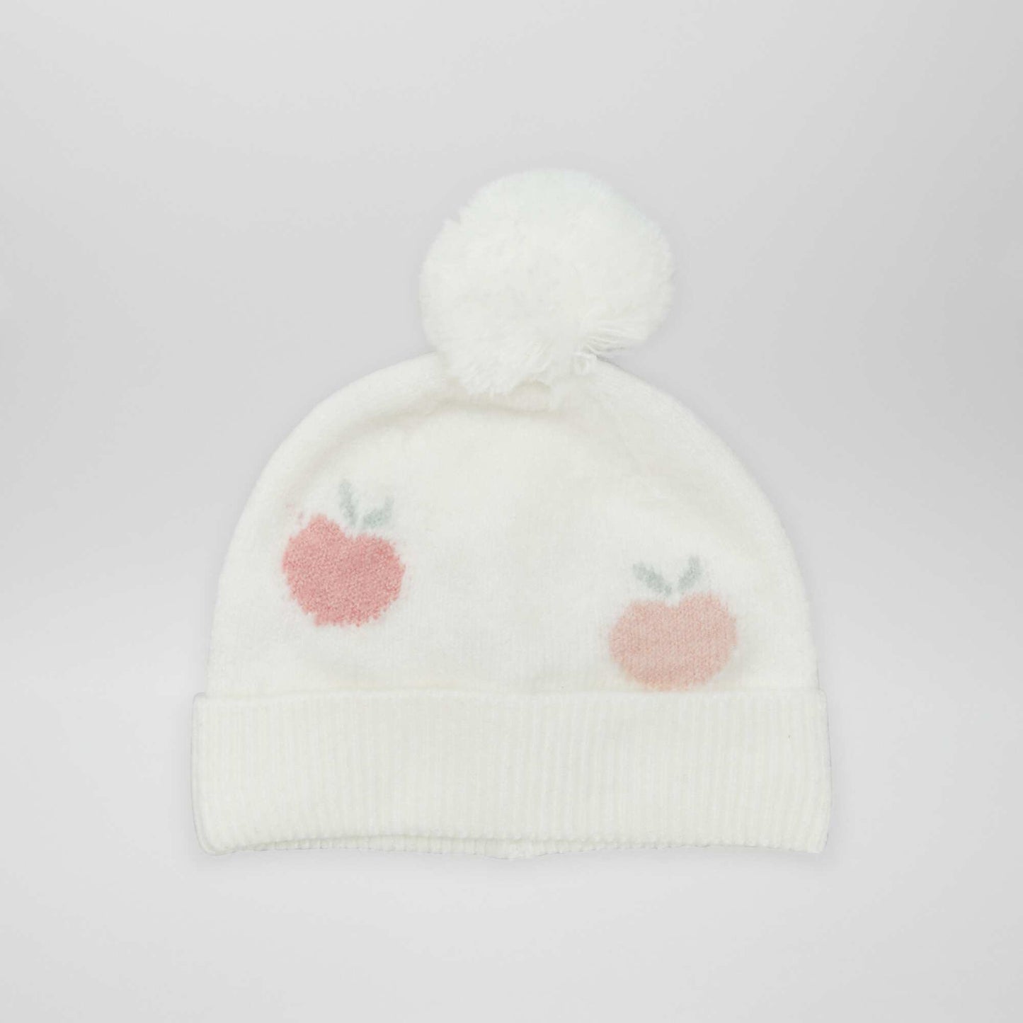 Knit bobble hat BEIGE