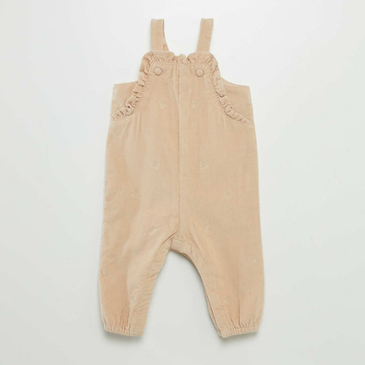 Corduroy dungarees BEIGE