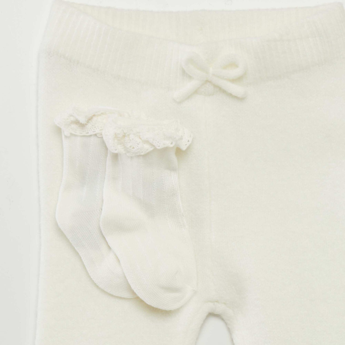 Jacquard leggings and socks WHITE