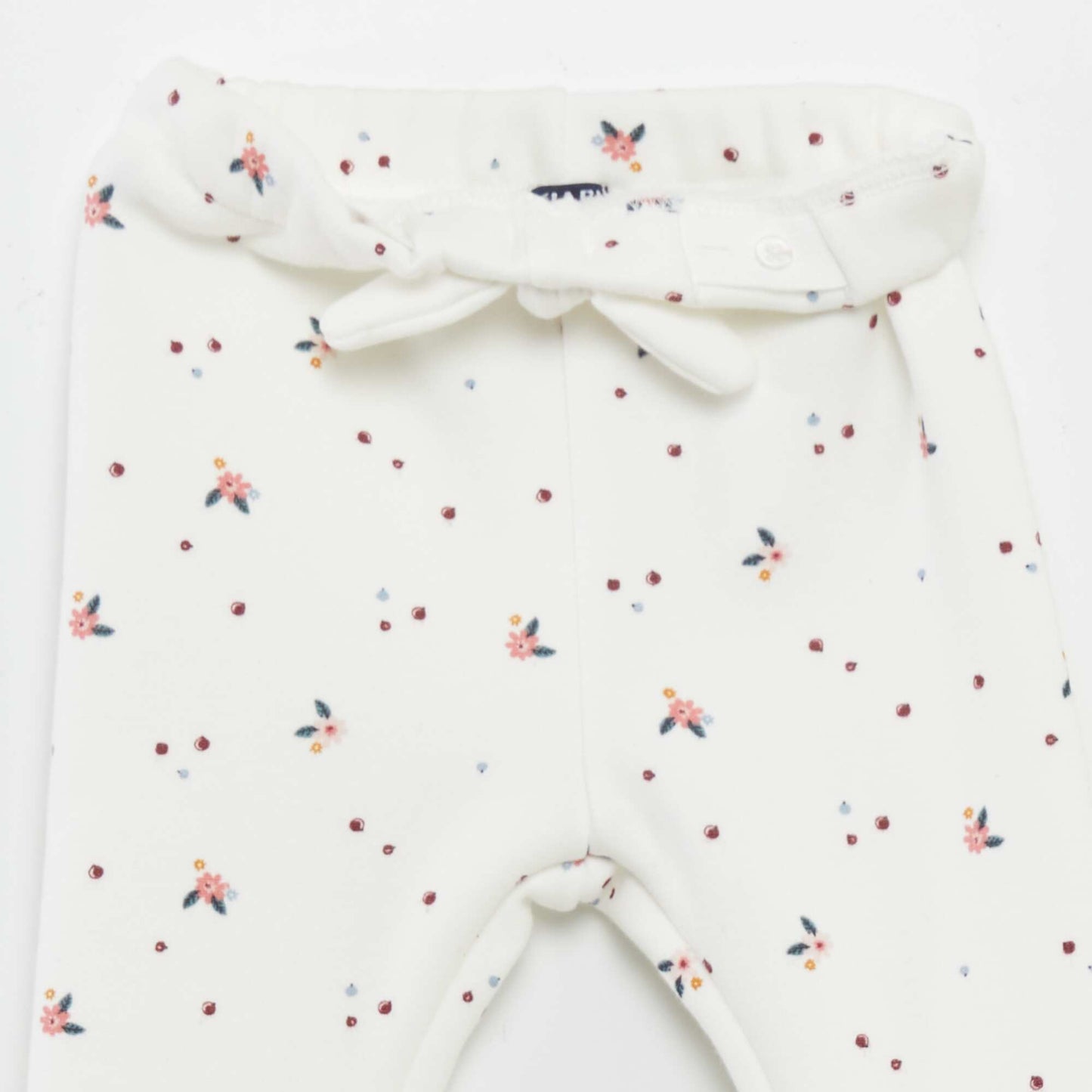 Sweatshirt fabric trousers with bow WHITE