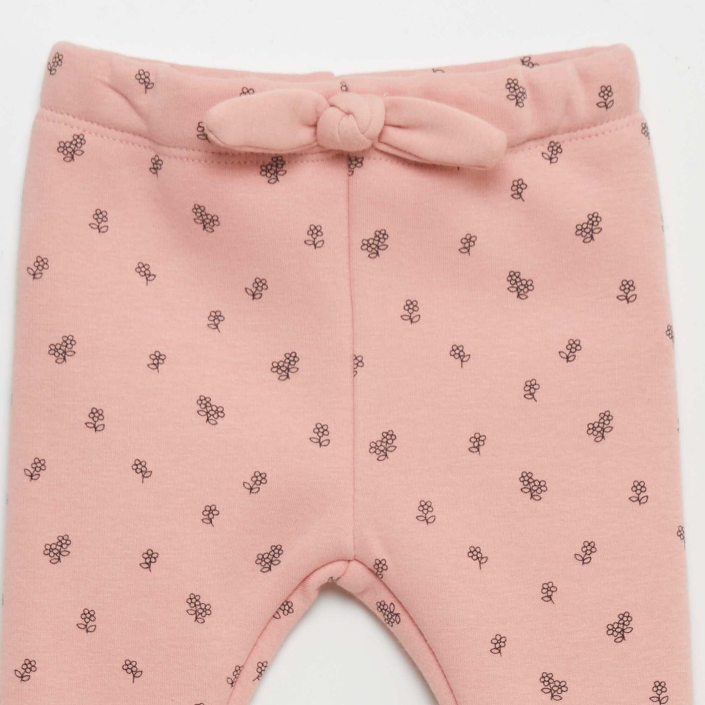 Sweatshirt fabric trousers with bow PINK