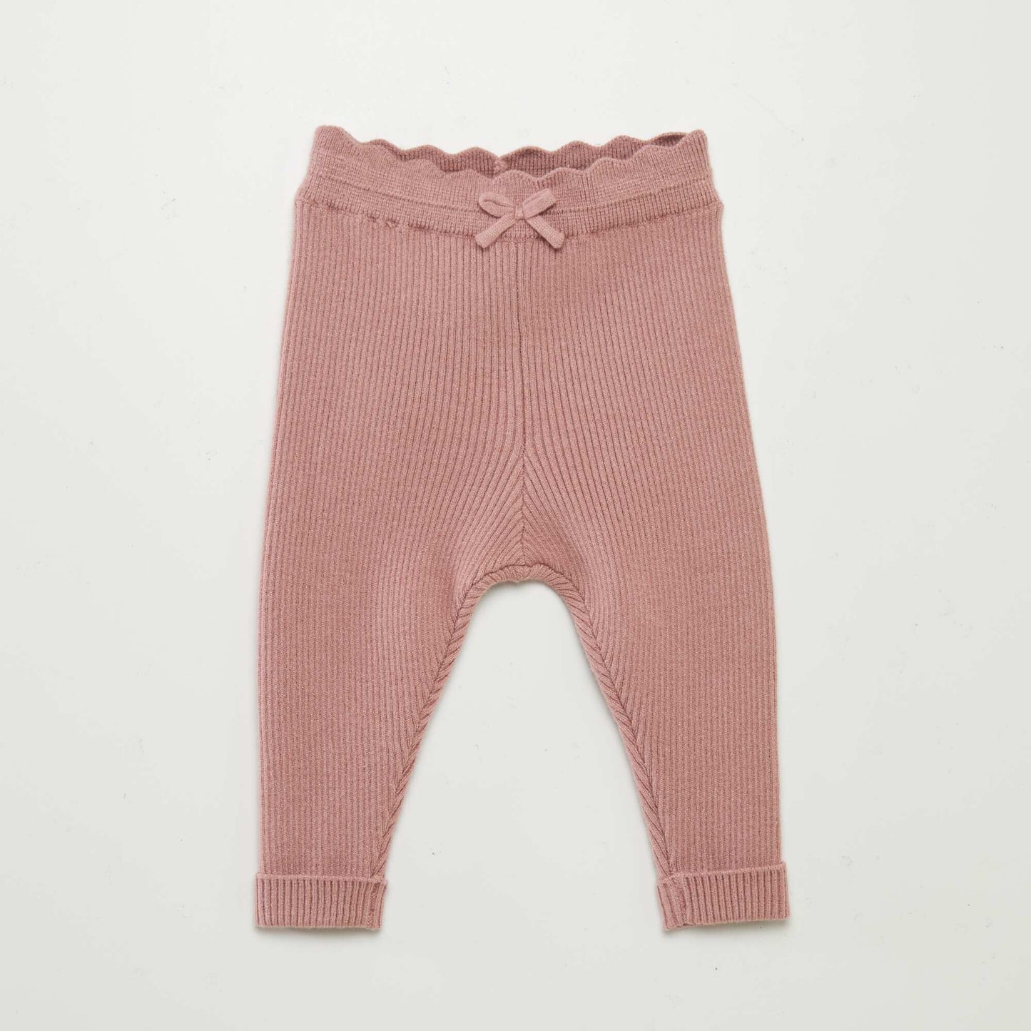 Ribbed leggings with bow PINK