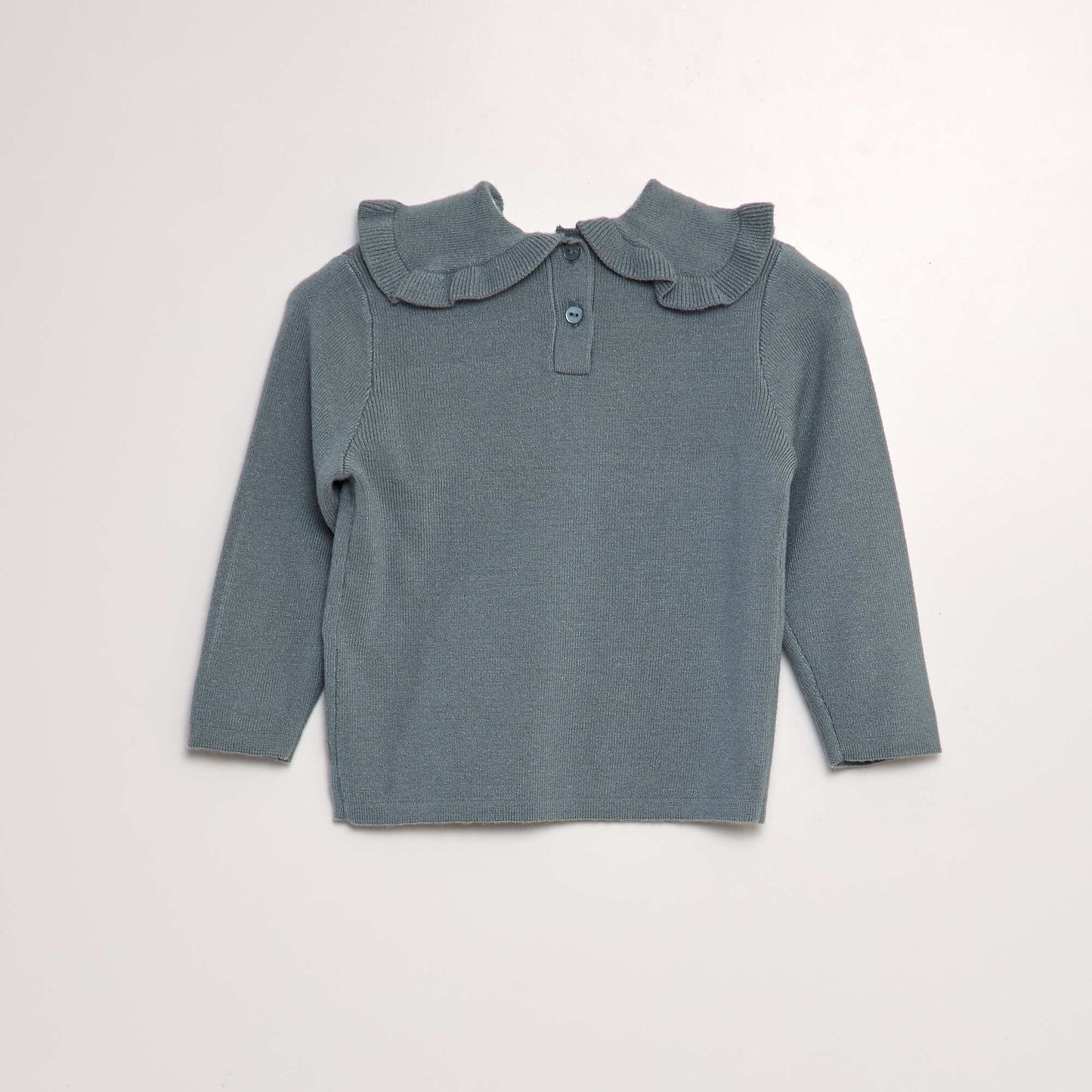 Sweater with embroidered Peter Pan collar BLUE