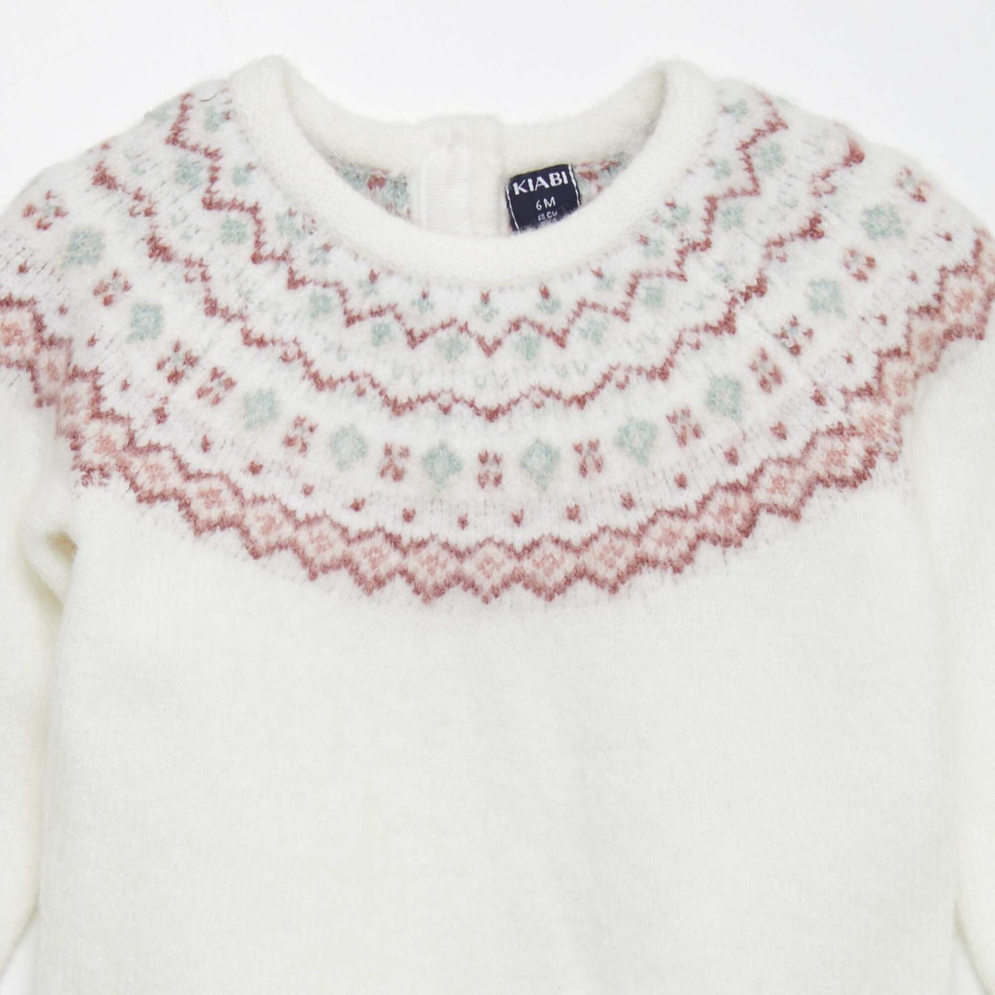 Warm jacquard sweater WHITE