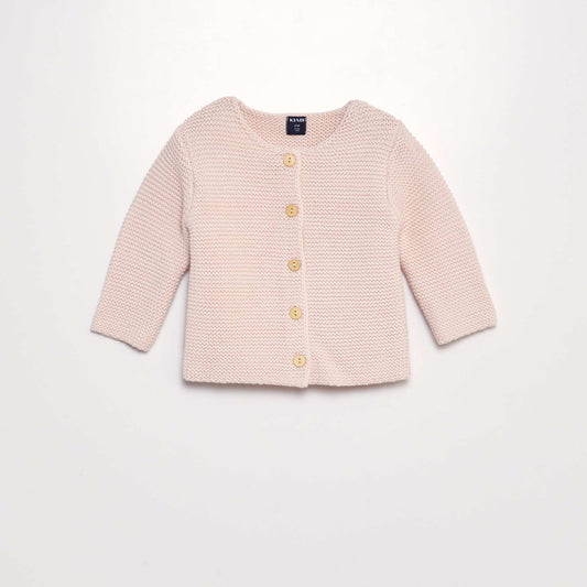 Plain knit cardigan PINK