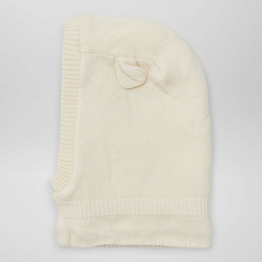 Balaclava with ears and sherpa lining WHITE