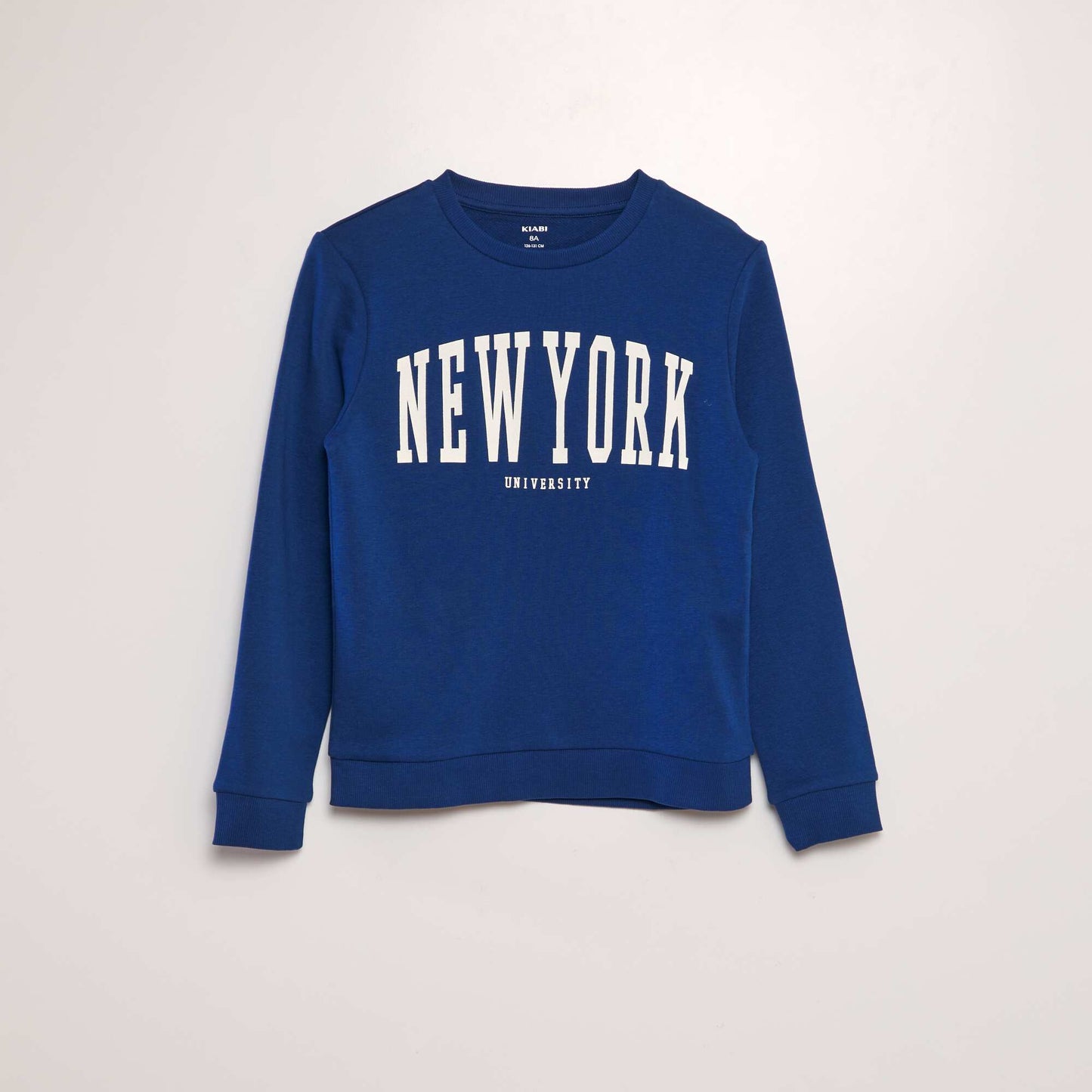 Printed round neck sweatshirt BLUE