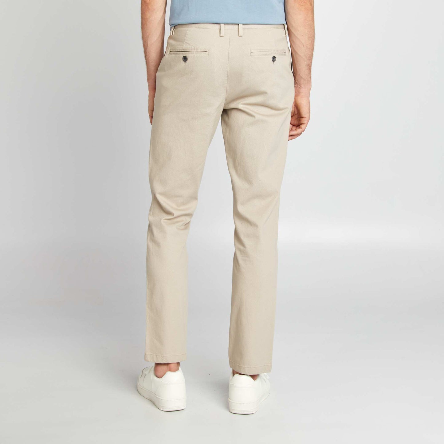 Slim-fit twill chinos beige