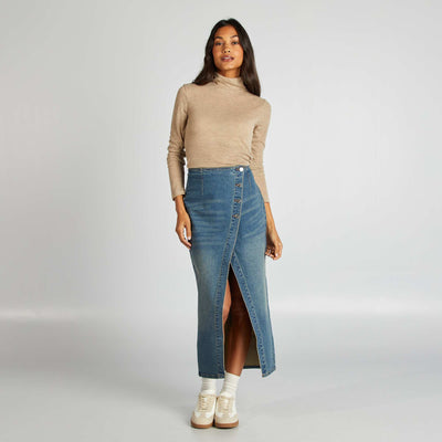 تي شيرت بياقة مدورة مارل بلون بني فاتح