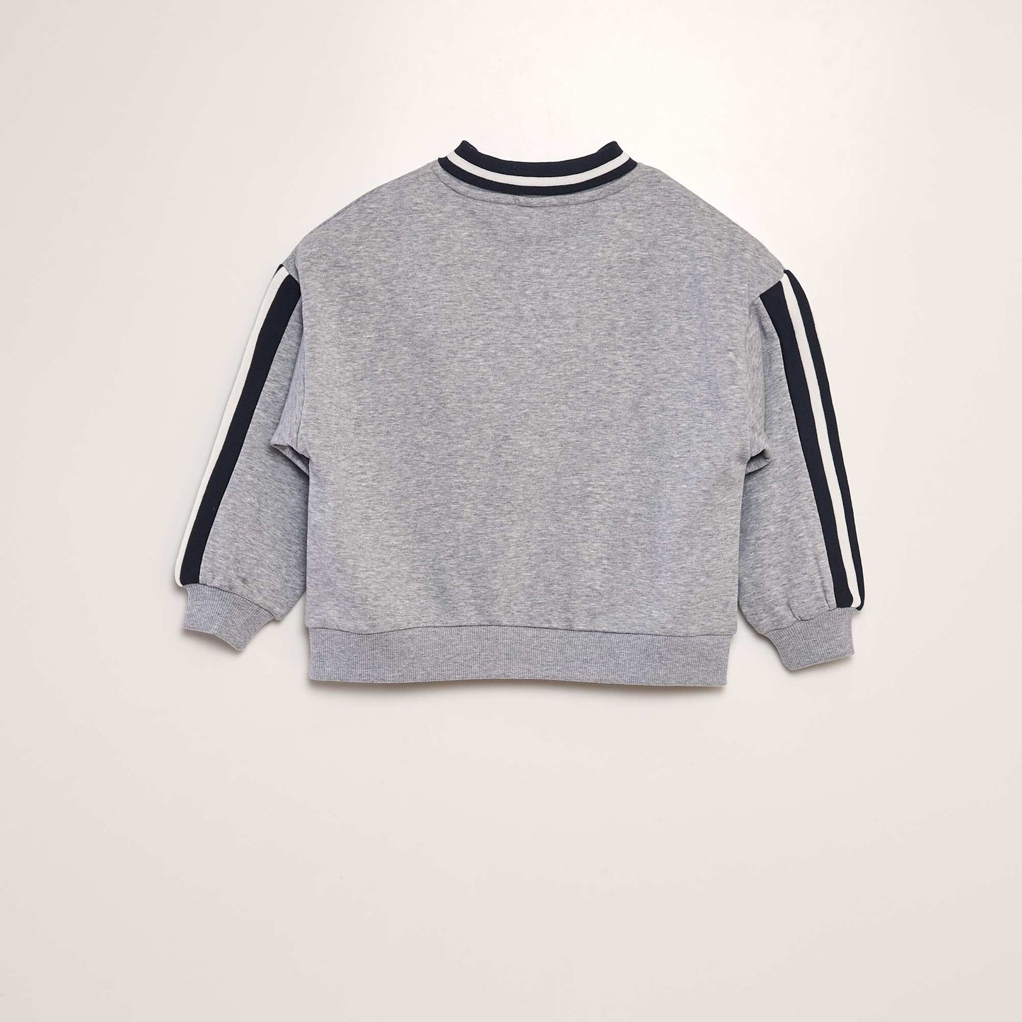 Campus style polo collar sweatshirt GREY