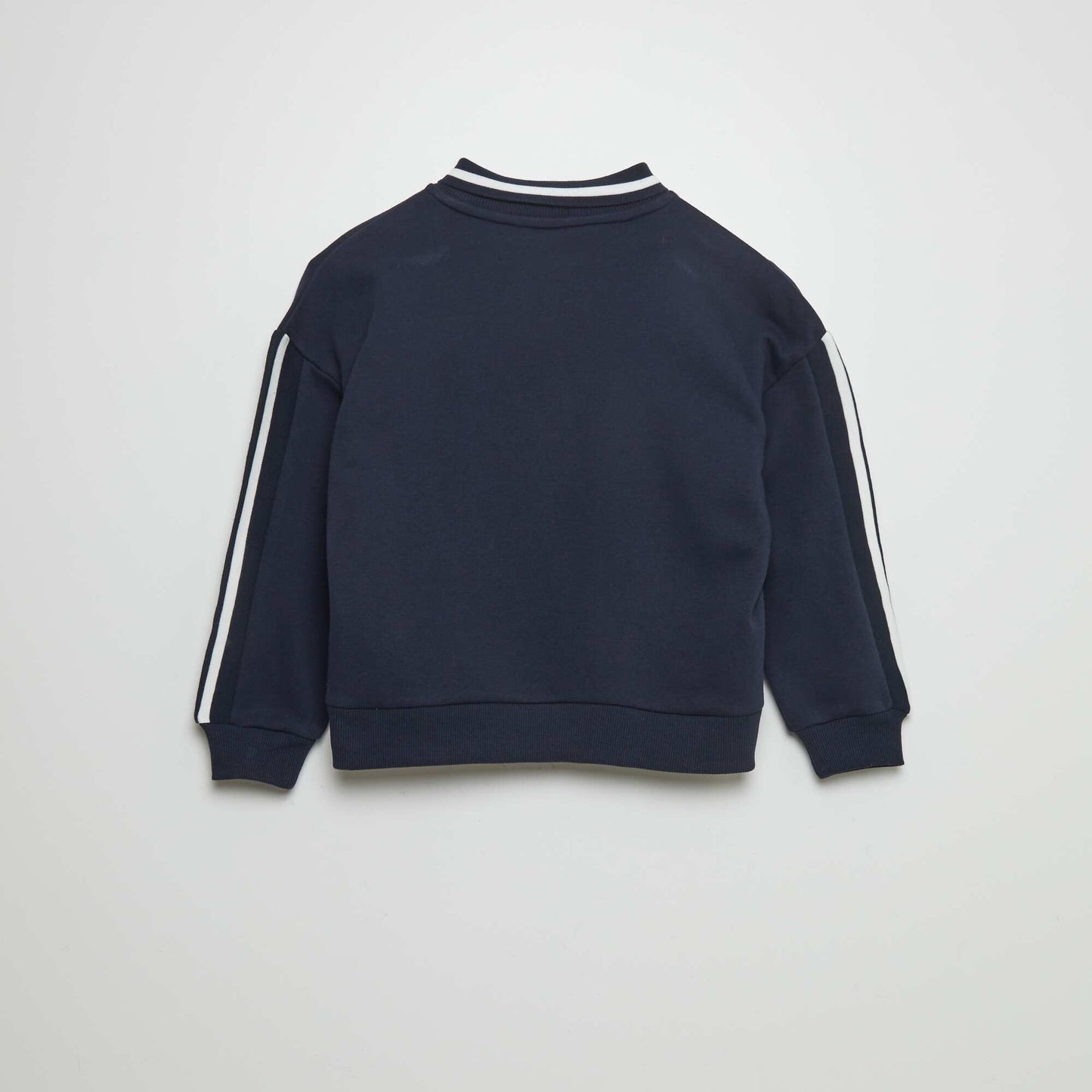 Campus style polo collar sweatshirt BLUE