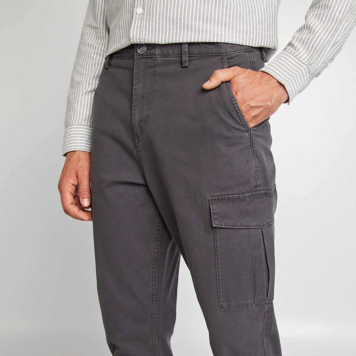 Multi-pocket slim-fit trousers BLACK