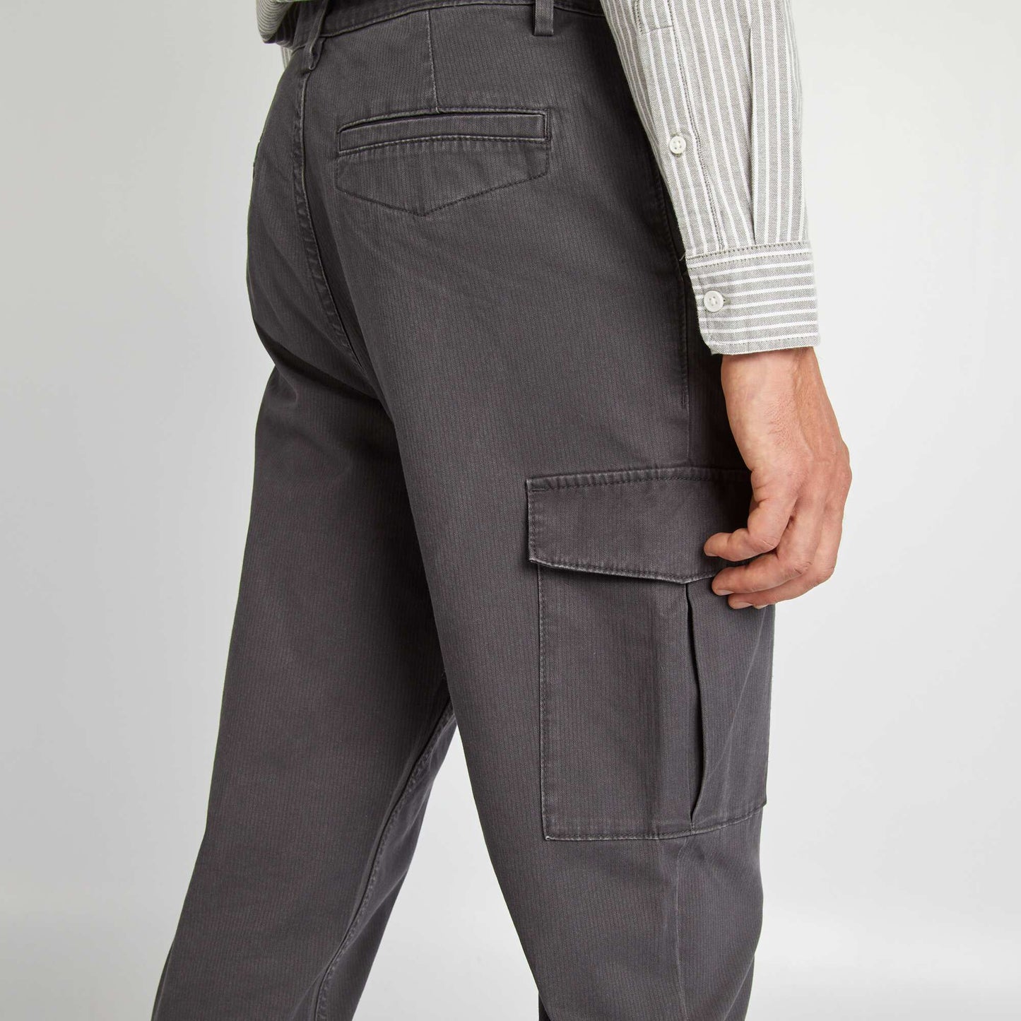 Multi-pocket slim-fit trousers BLACK