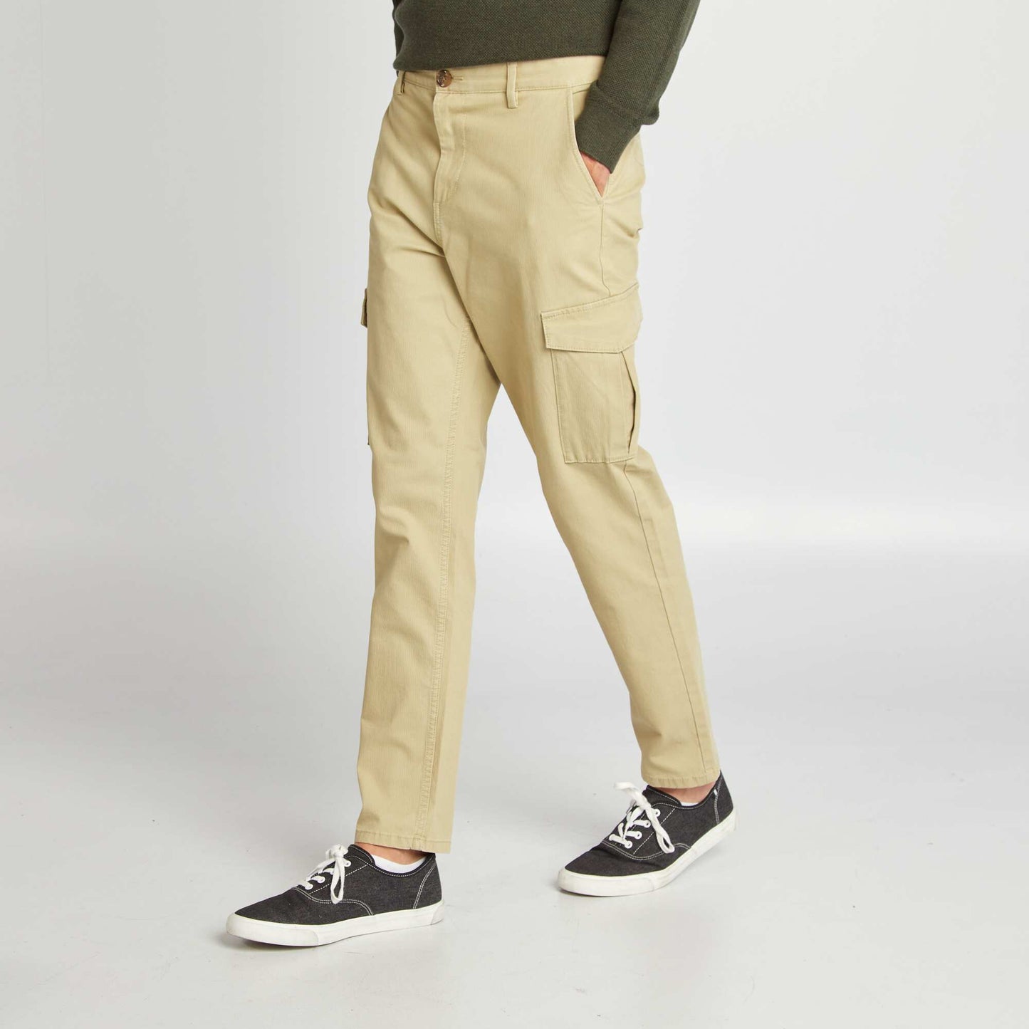 Multi-pocket slim-fit trousers GREEN