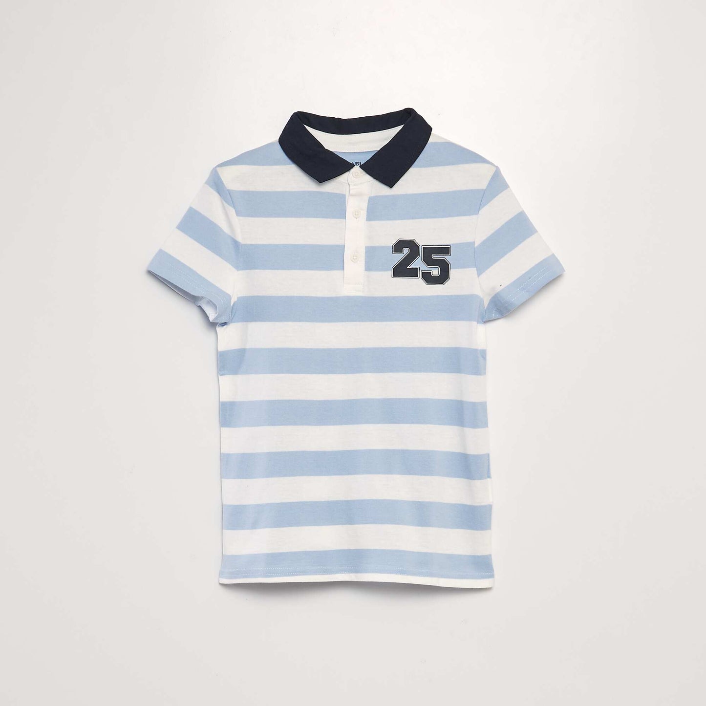 Striped jersey polo shirt BLUE