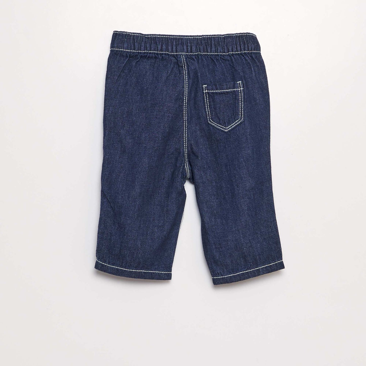 Denim pants with elastic waistband BLUE