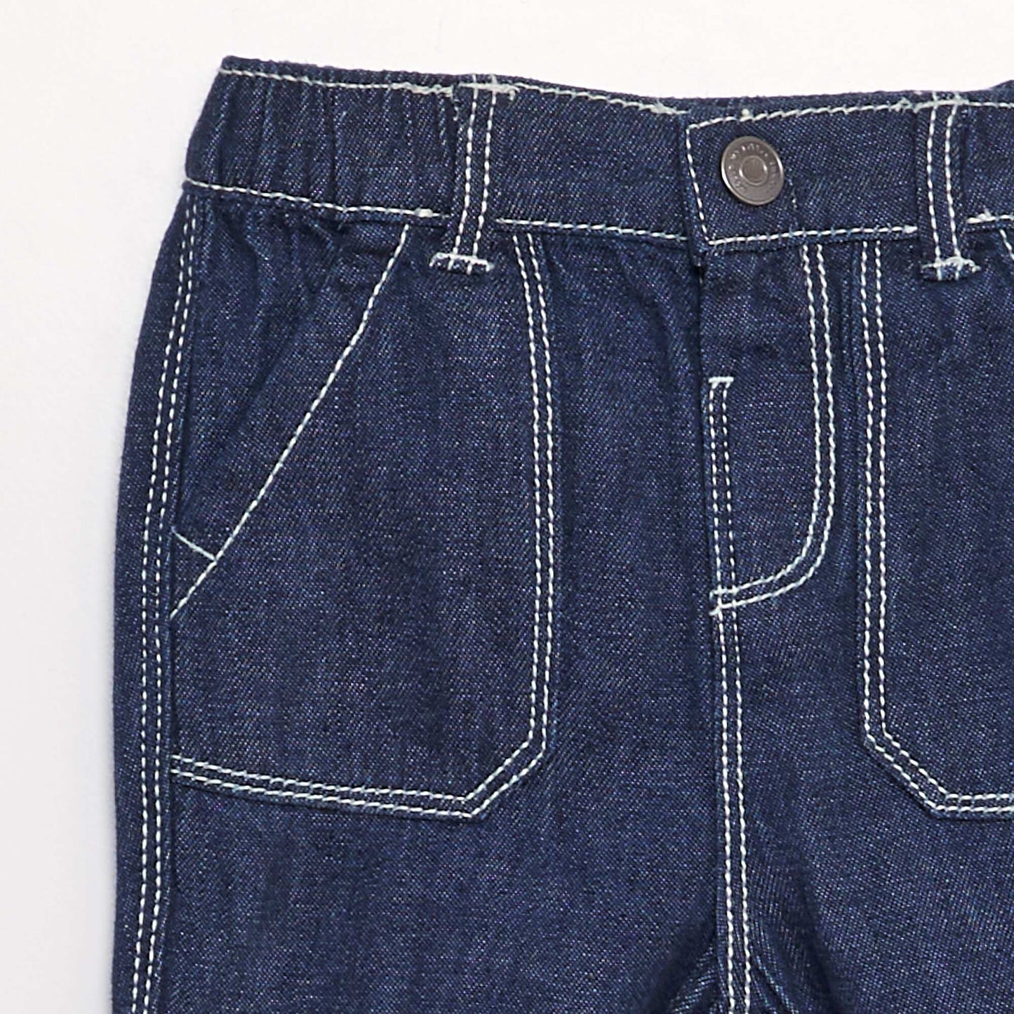 Denim pants with elastic waistband BLUE