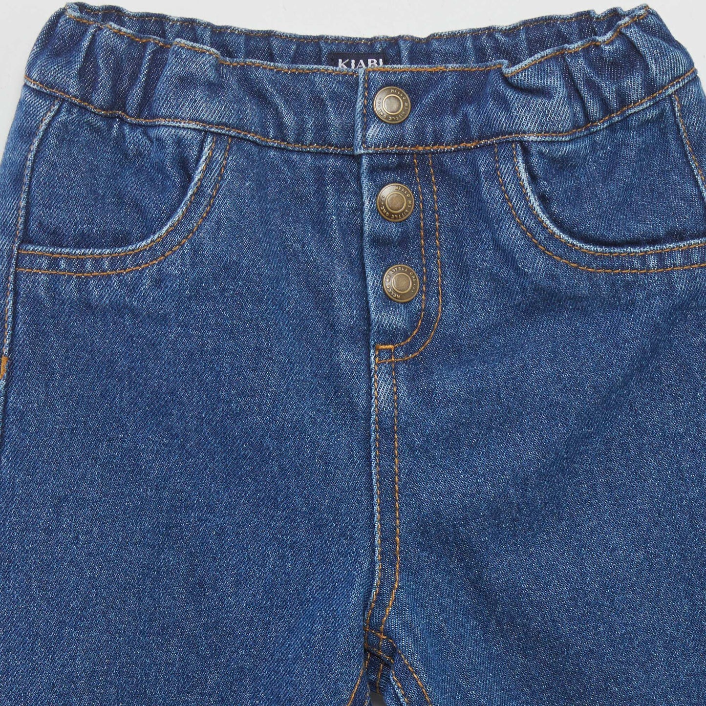 Denim trousers with buttons BLUE