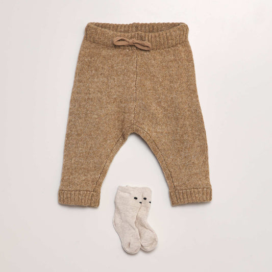 Knitted trousers BEIGE