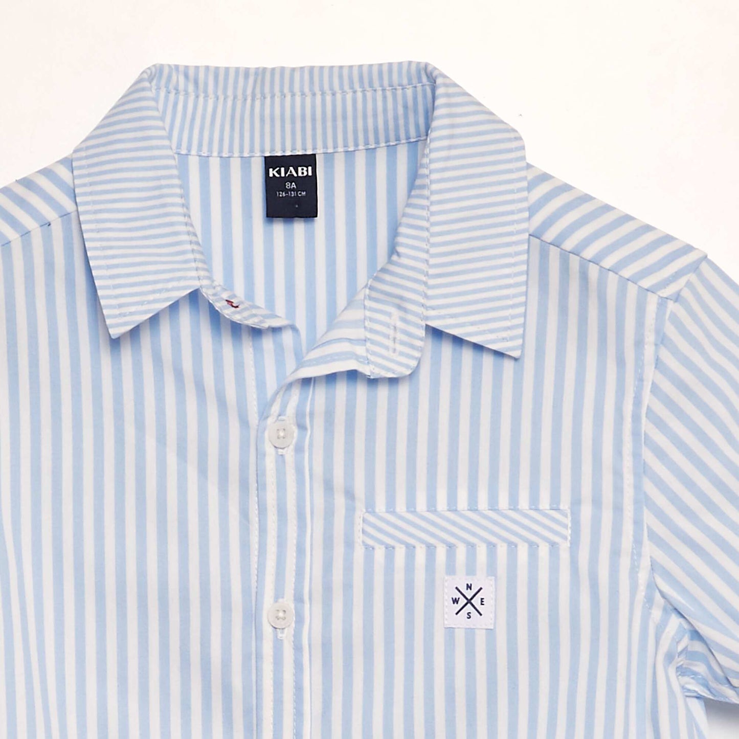 Poplin shirt with short sleeves BLUE