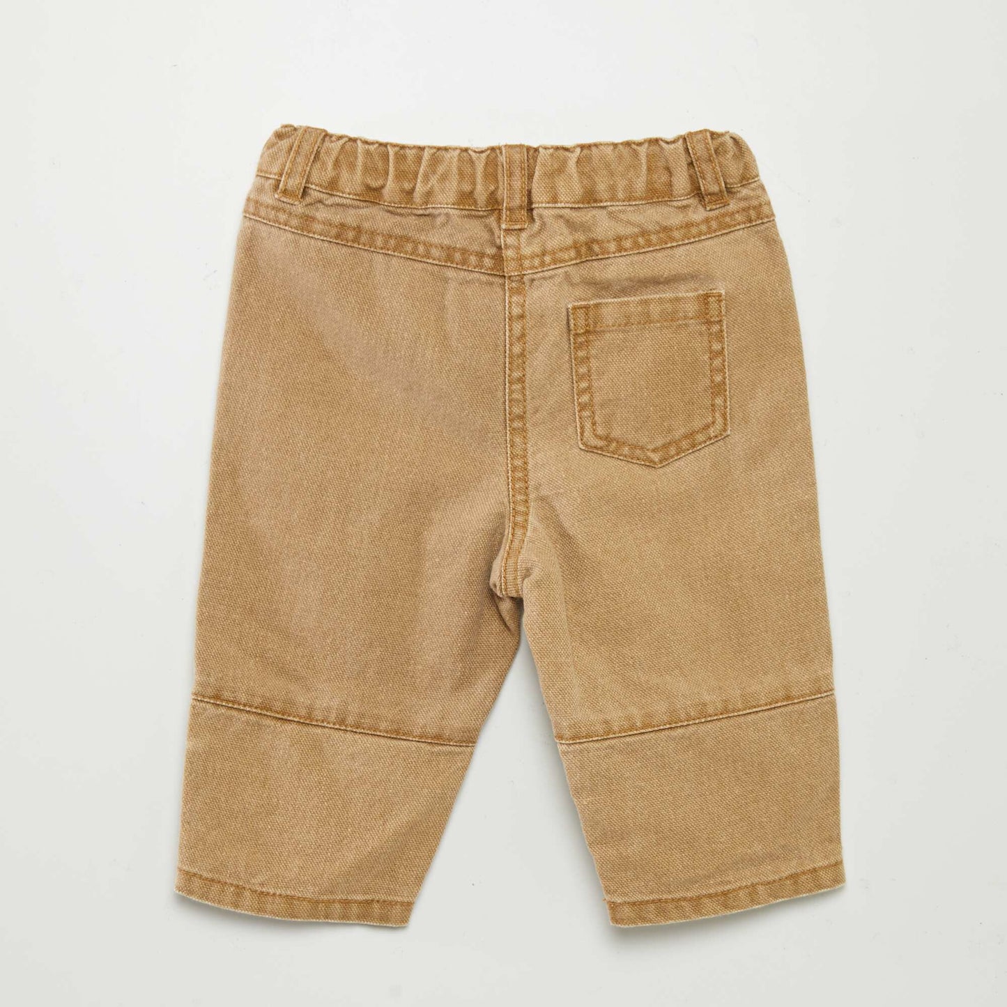 Trousers with visible stitching BEIGE