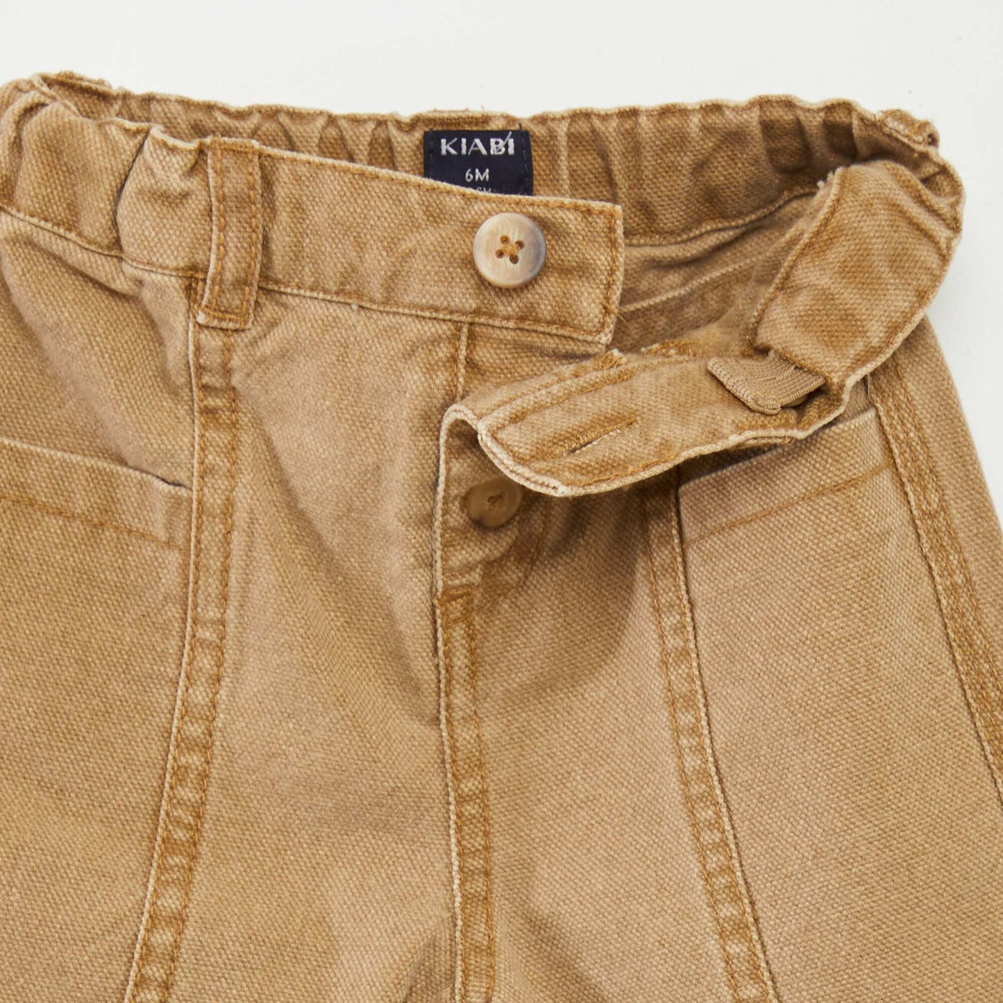 Trousers with visible stitching BEIGE