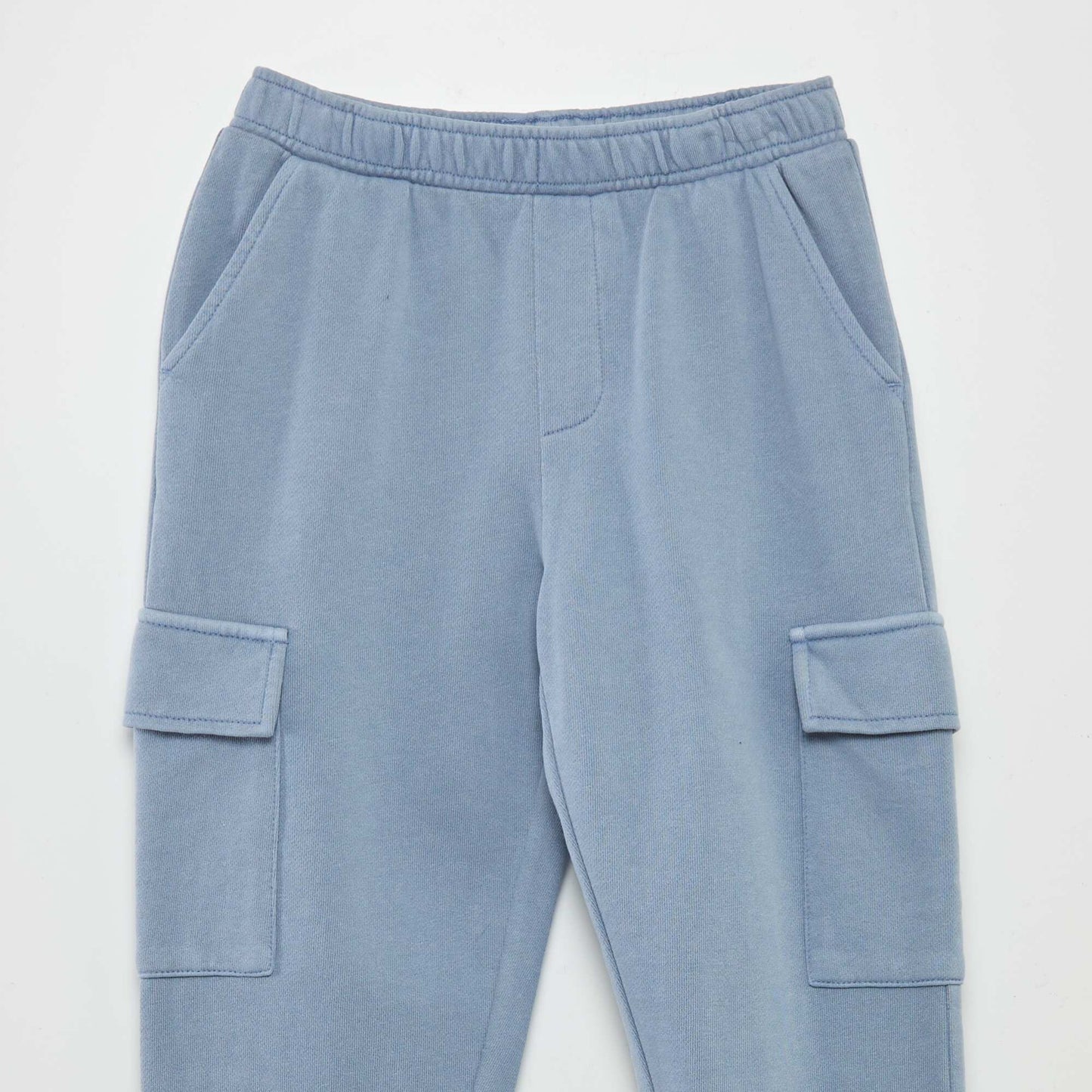 Sweatshirt fabric trousers with pockets GREY