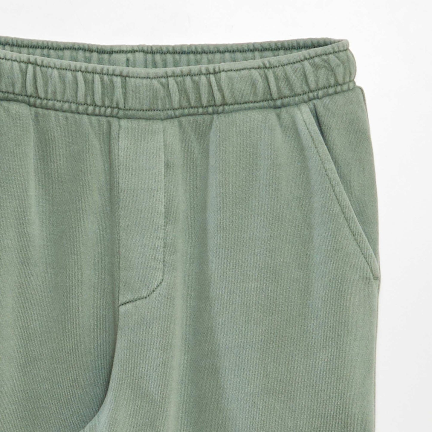 Sweatshirt fabric trousers with pockets GREEN