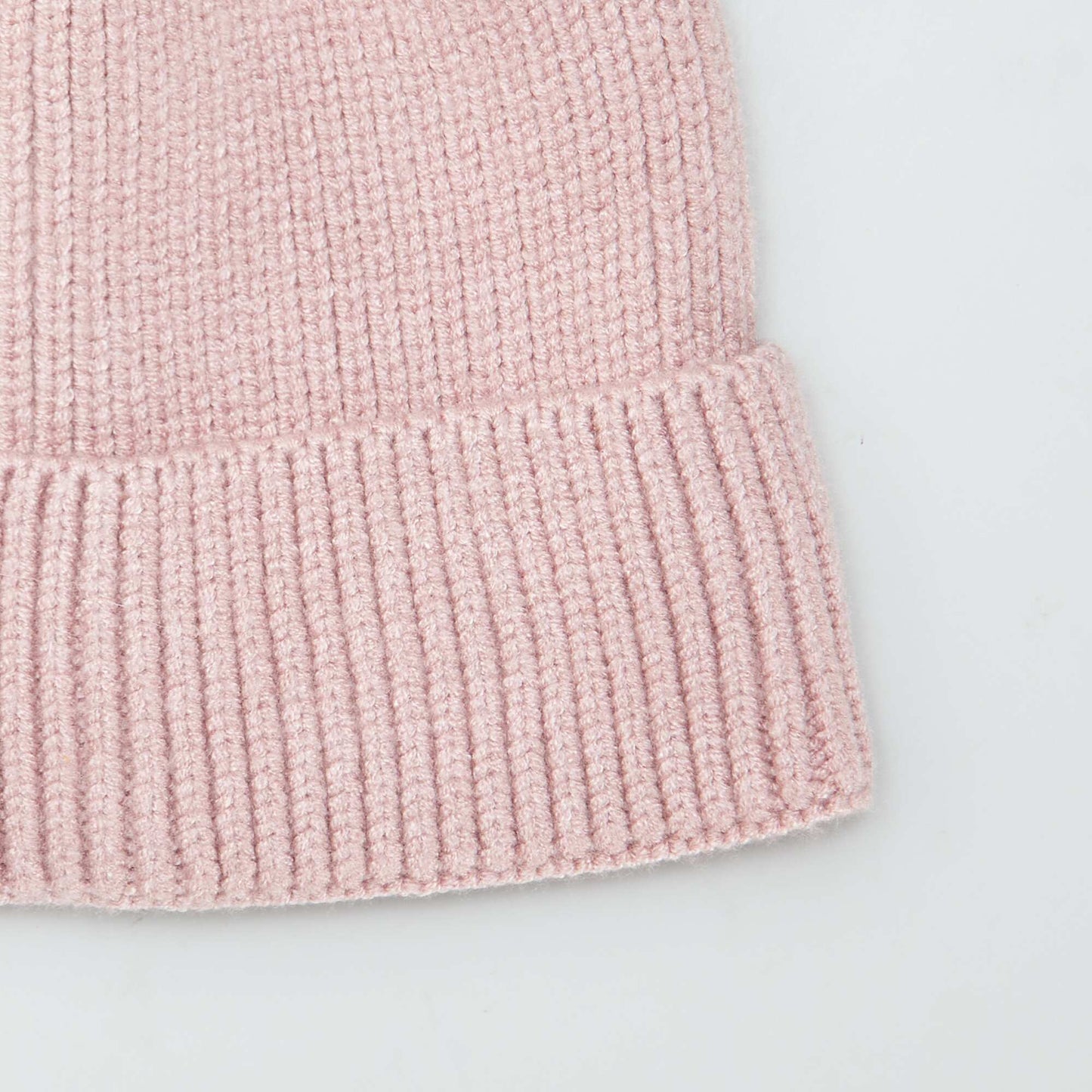 Ribbed beanie with ears PINK