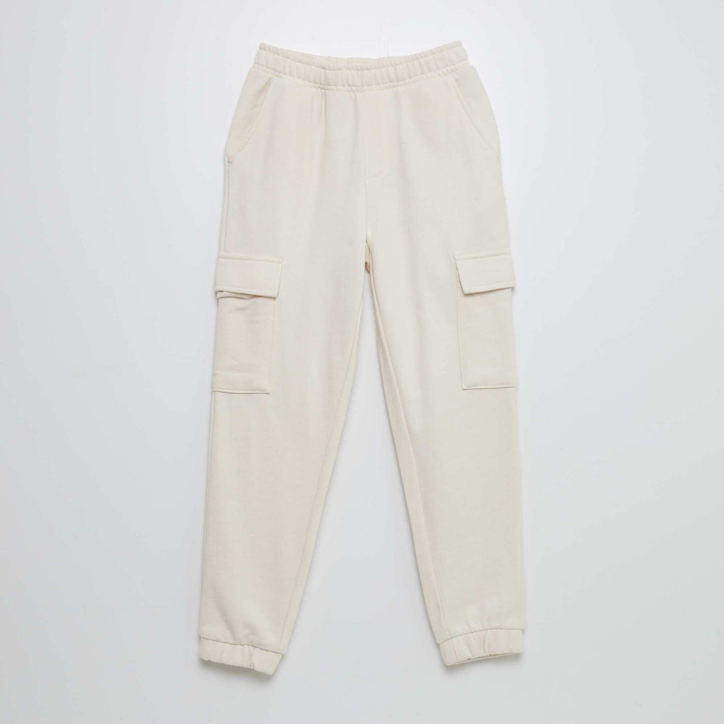 Sweatshirt fabric joggers with pockets BEIGE