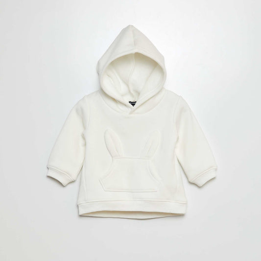 Embellished hoodie WHITE