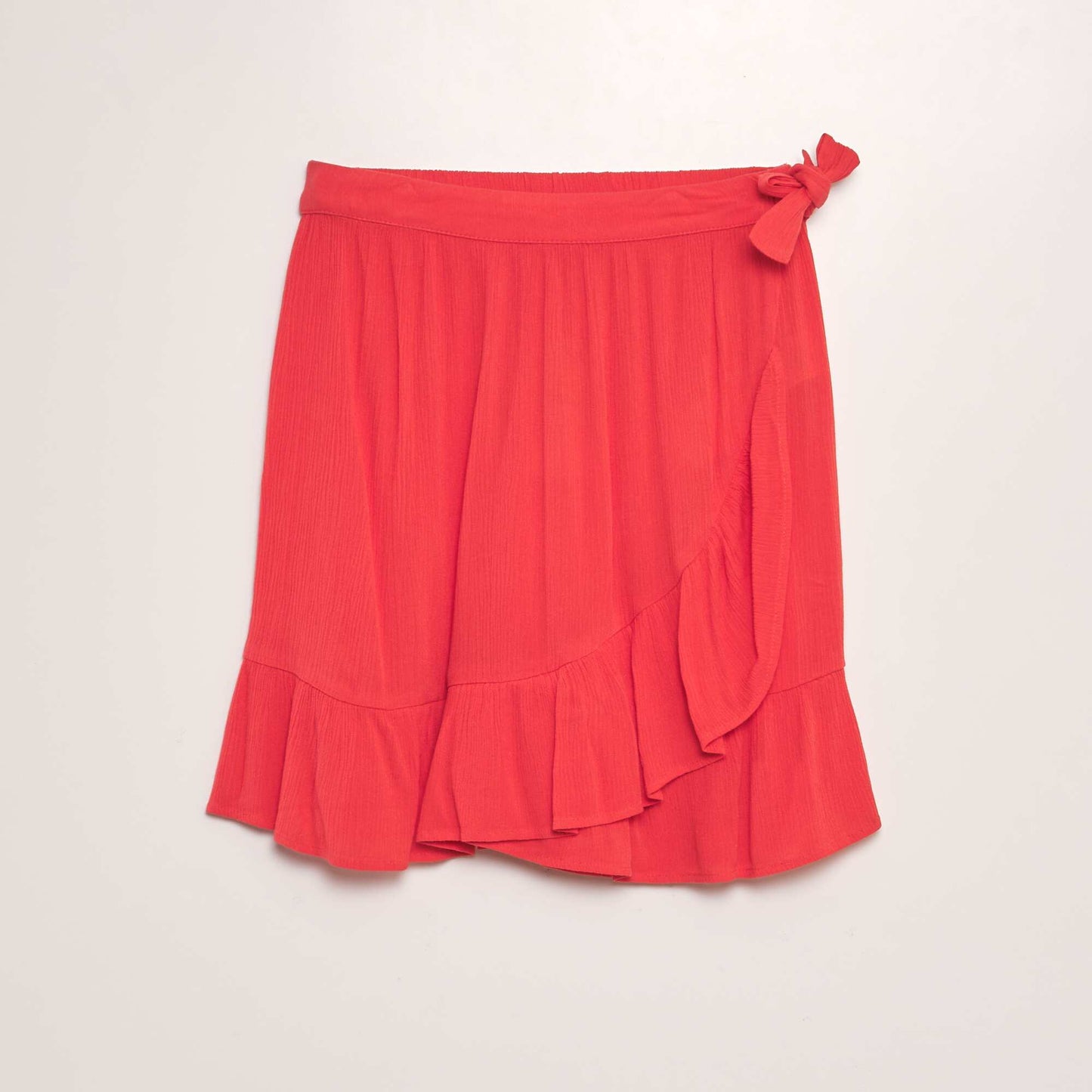 Short wrap-effect skirt red