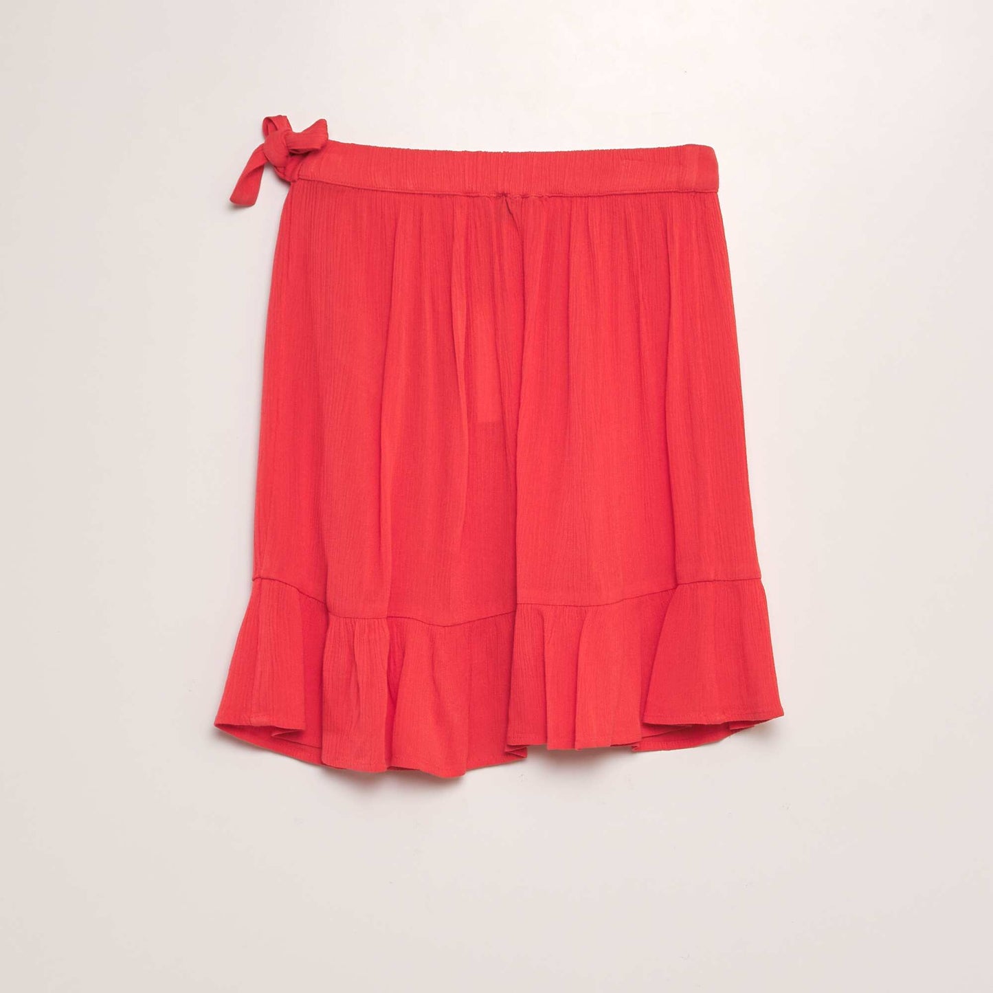 Short wrap-effect skirt red