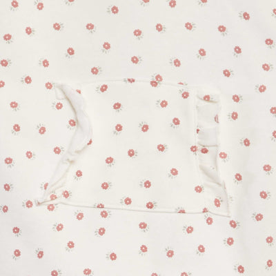 فستان سويت شيرت بقلنسوة أبيض