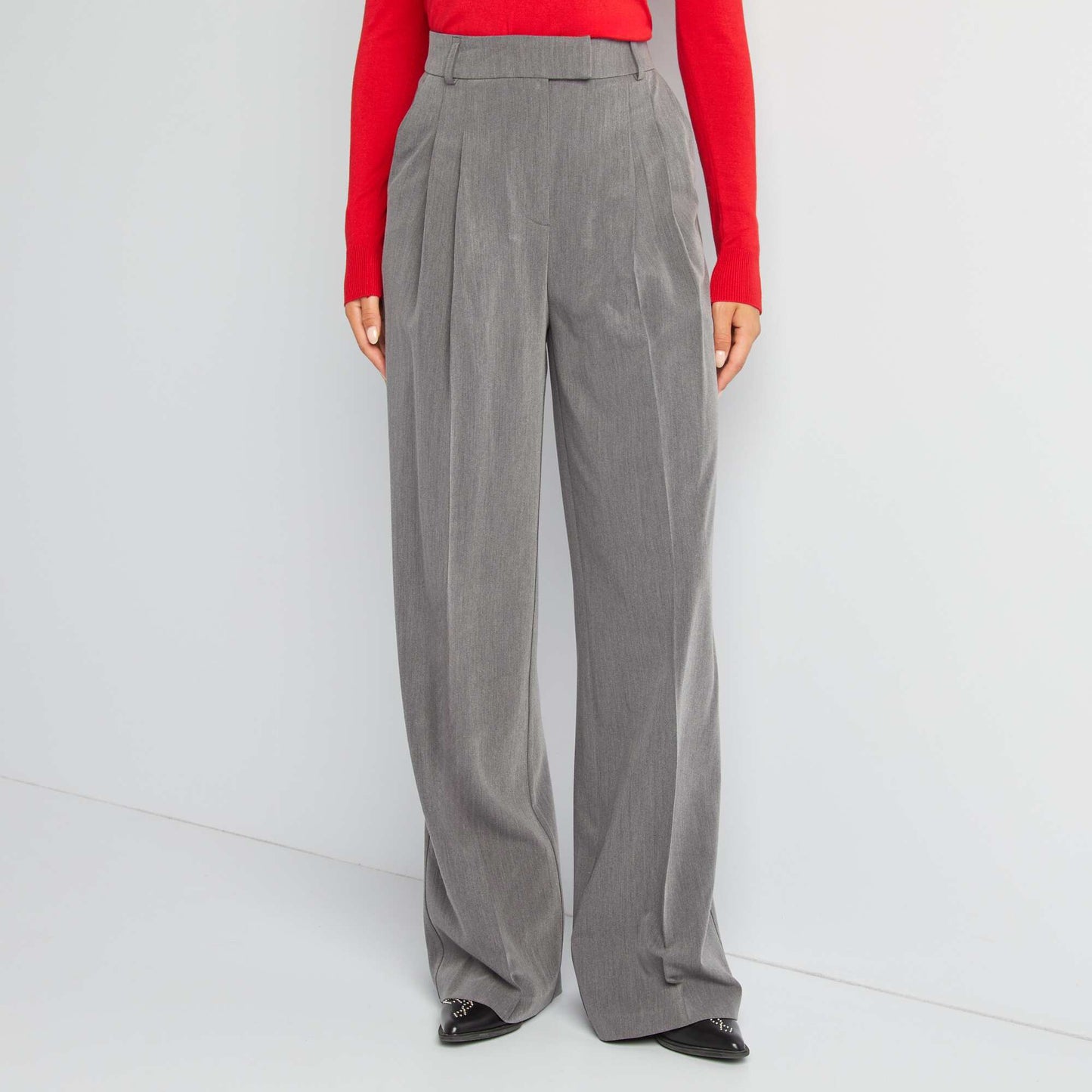 Wide-leg tailored trousers GREY