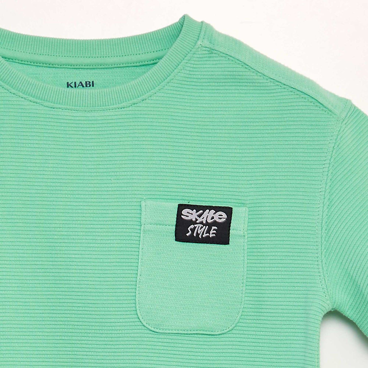 Loose-fit waffle-knit T-shirt GREEN