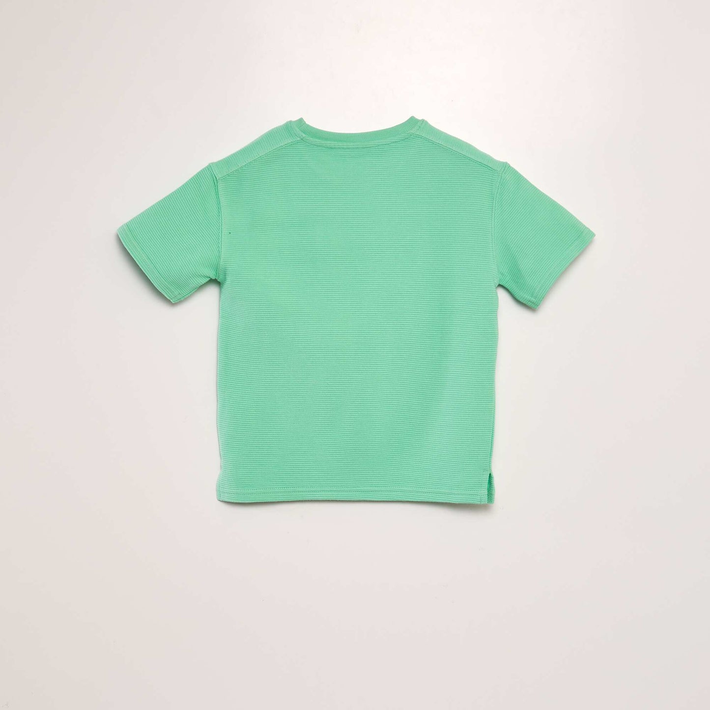 Loose-fit waffle-knit T-shirt GREEN