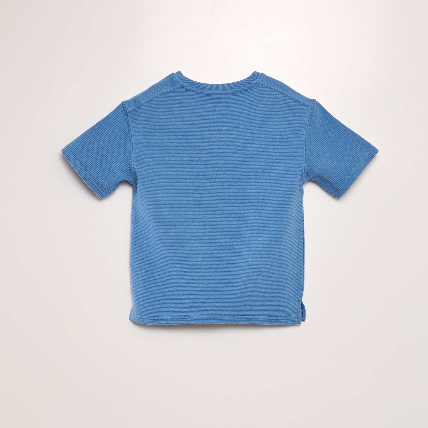 Loose-fit waffle-knit T-shirt blue