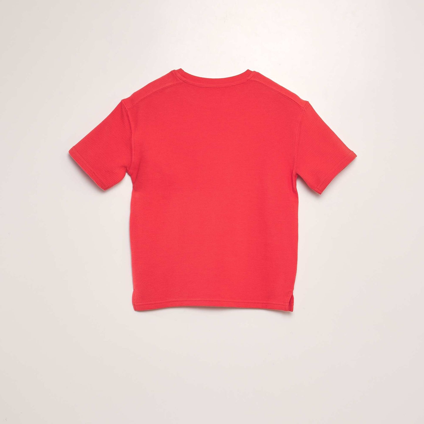 Loose-fit waffle-knit T-shirt red