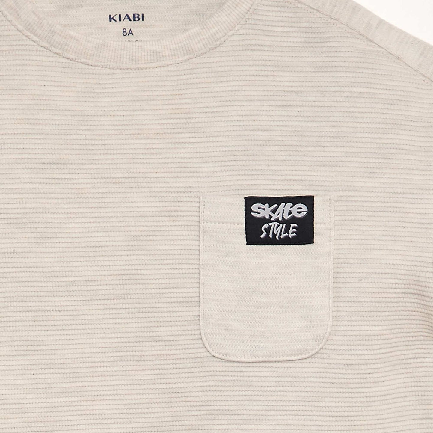 Loose-fit waffle-knit T-shirt BEIGE