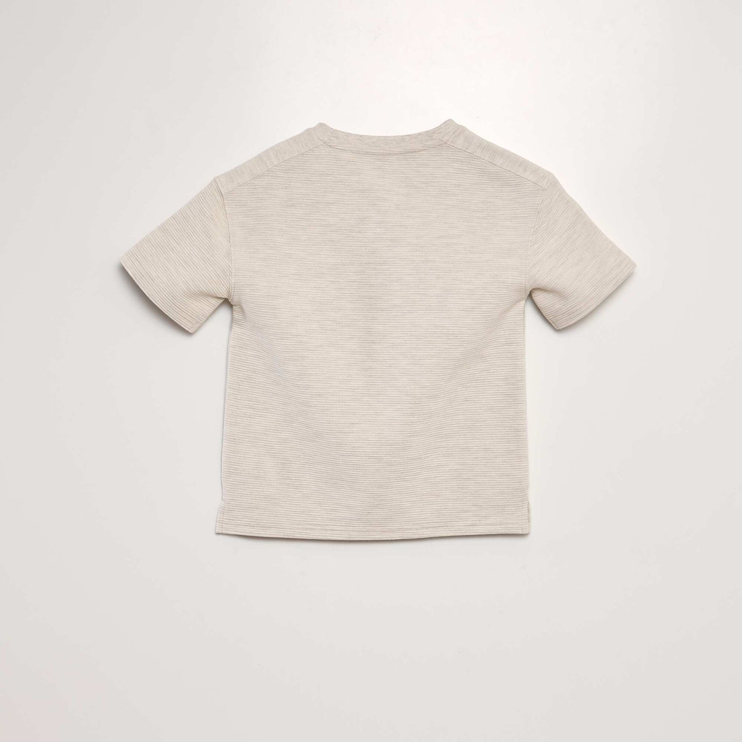 Loose-fit waffle-knit T-shirt BEIGE