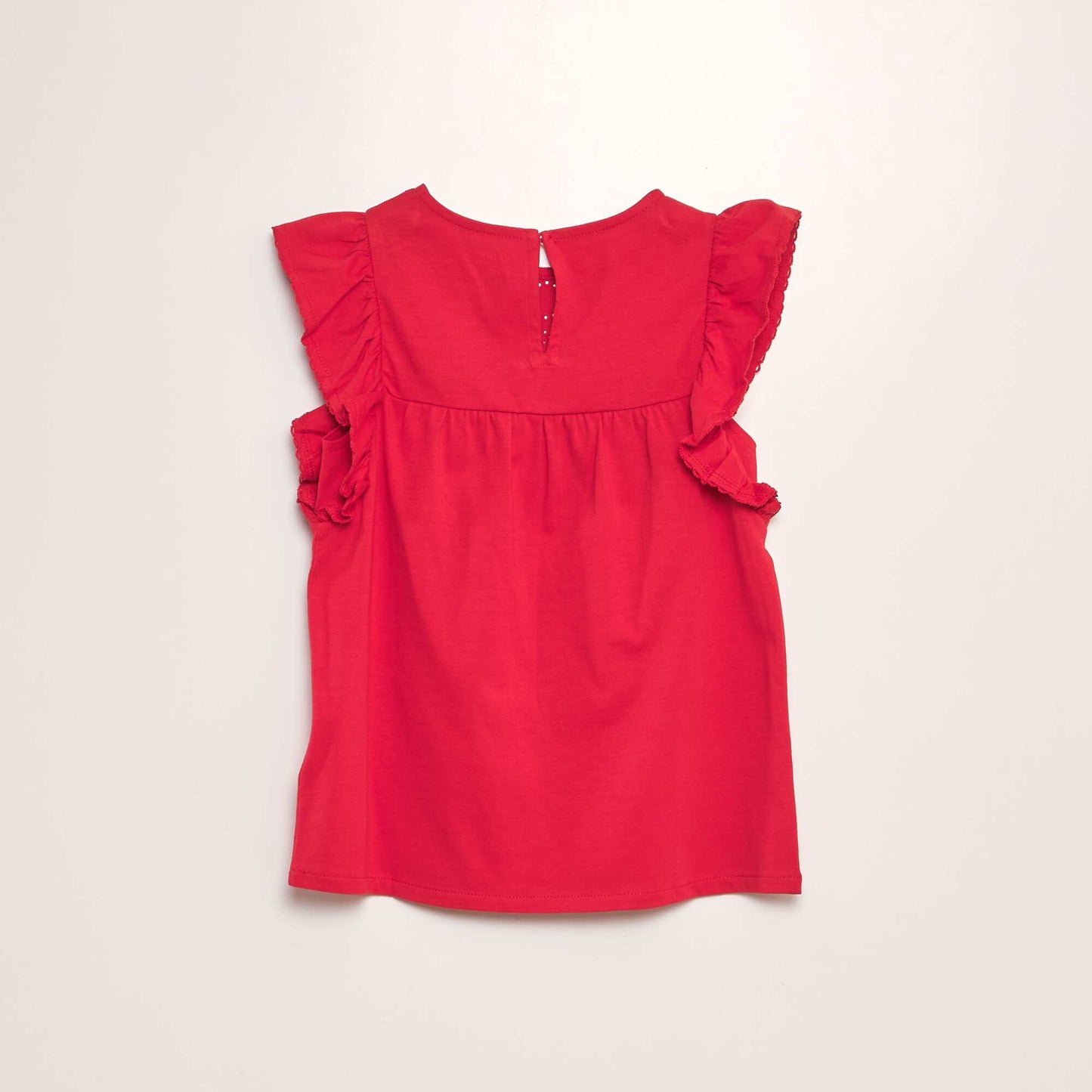 T-shirt with broderie anglaise RED