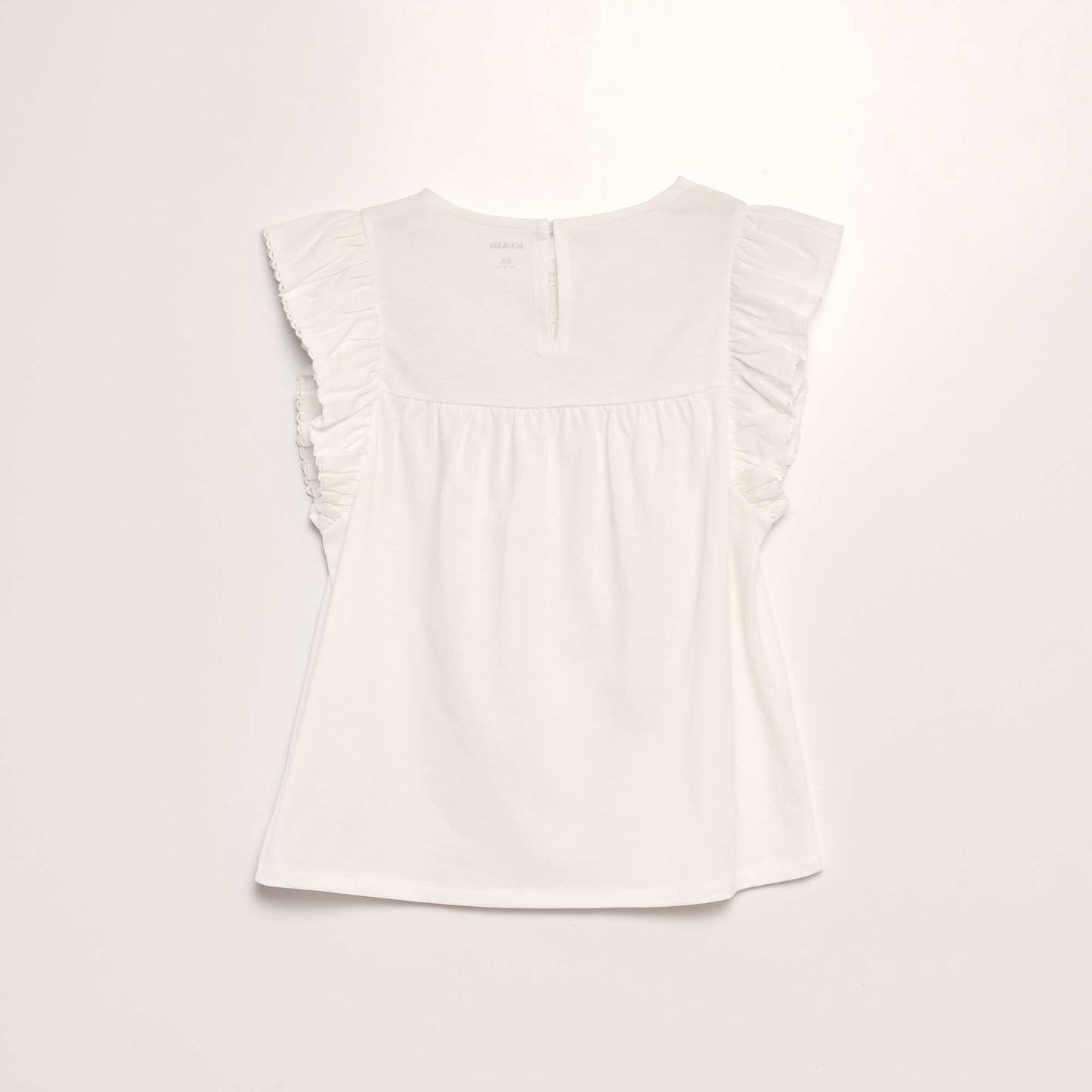 T-shirt with broderie anglaise WHITE